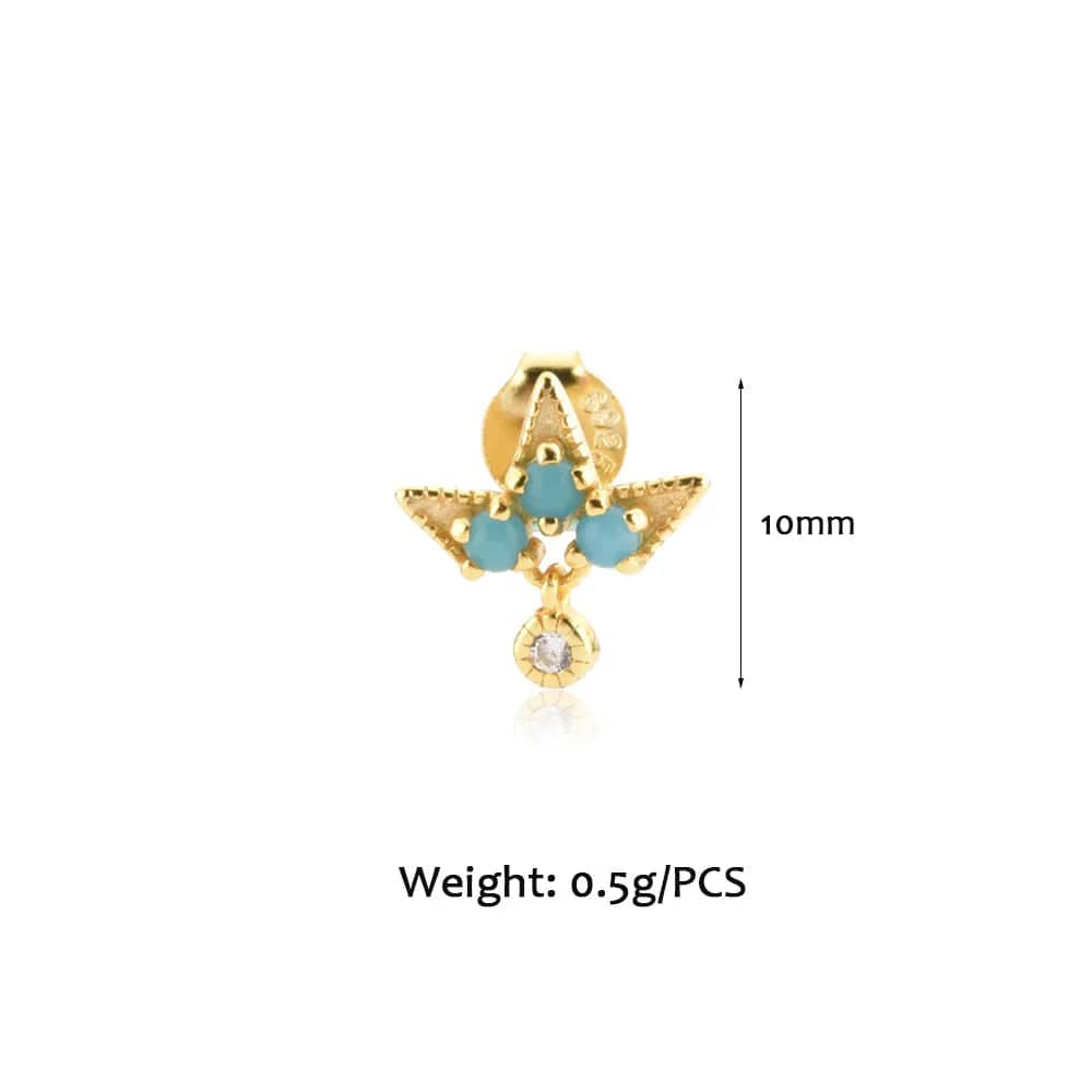 MME540 FUAMAY Western Turquoise Jewelry Sets Natural Blue Turquoise Stone Cross Statement Necklace Earrings Rings