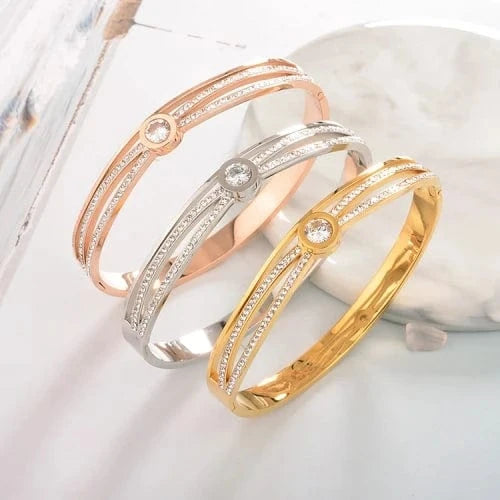 Modalen 316 Italian Jewellery Gold Bangles Accessories Fashion Woman Tarnish Free 18K Gold Womens Stainless Steel Jewelry