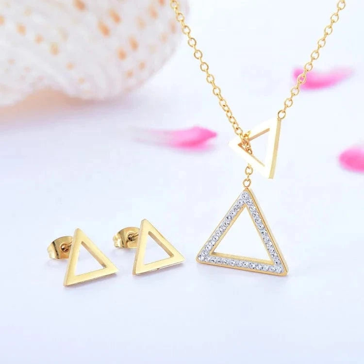 Modalen Fashion Wholesale Stainless Rhinestone Necklace Little Girl Cheap Jewelry Set