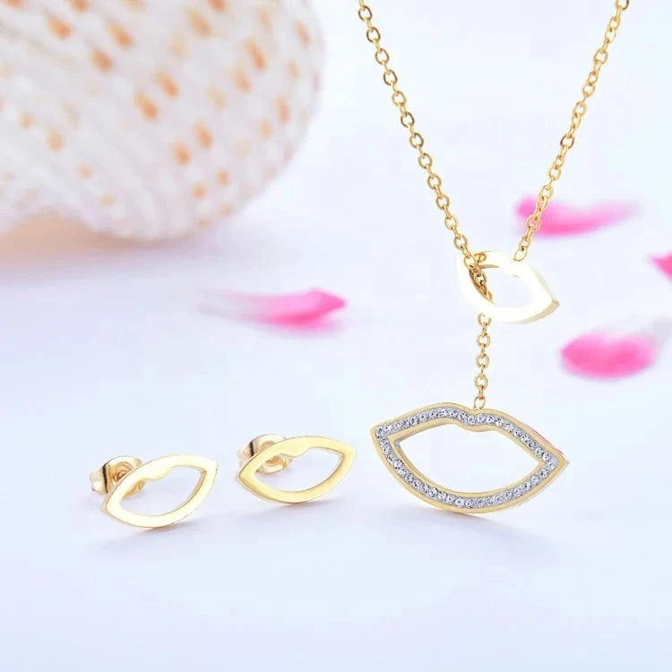 Modalen Fashion Wholesale Stainless Rhinestone Necklace Little Girl Cheap Jewelry Set