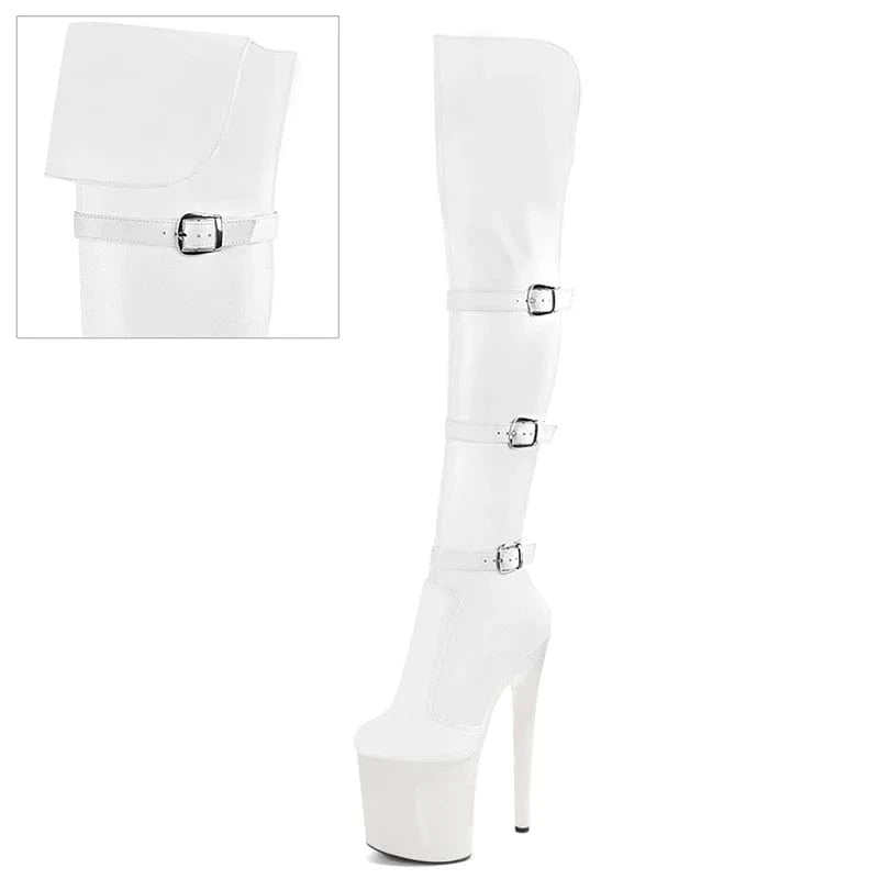 Models New Style Platform 20cm Cross Dressing Strip Pole Dance Sexy Fetish Big Size Exotic Over The Knee Boots Sexy Fetish Party
