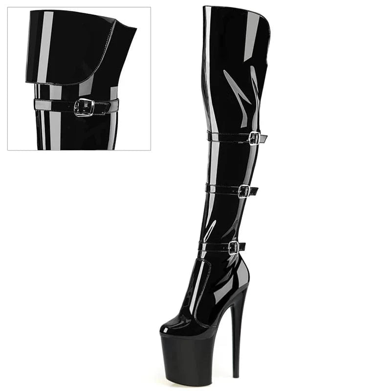 Models New Style Platform 20cm Cross Dressing Strip Pole Dance Sexy Fetish Big Size Exotic Over The Knee Boots Sexy Fetish Party