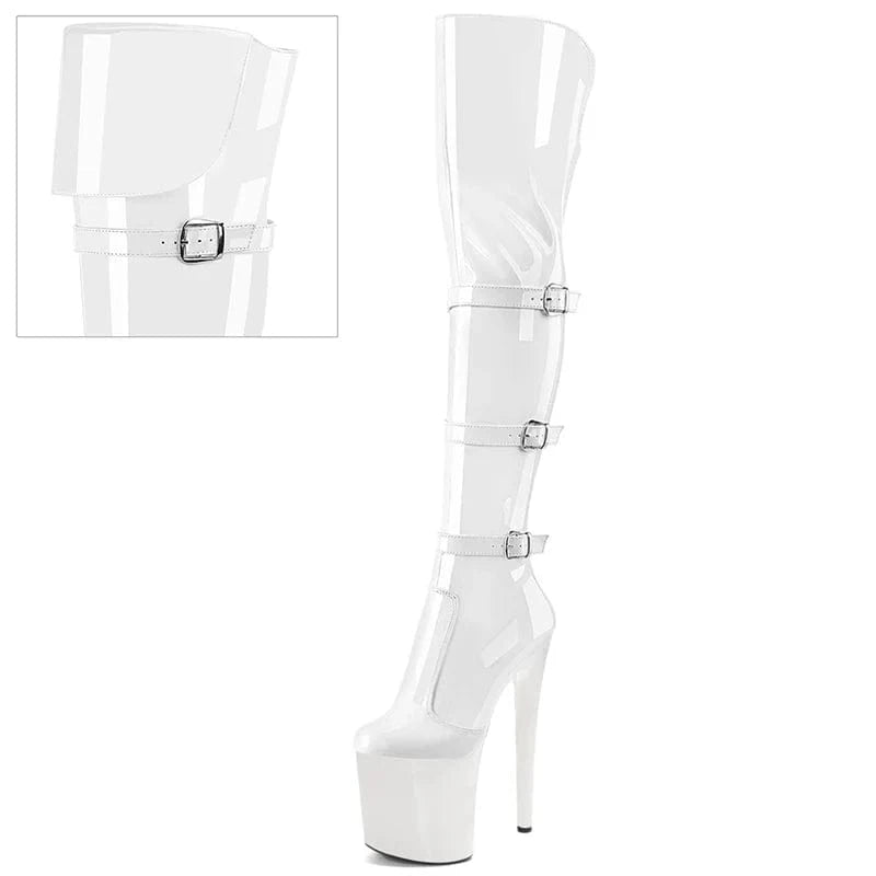 Models New Style Platform 20cm Cross Dressing Strip Pole Dance Sexy Fetish Big Size Exotic Over The Knee Boots Sexy Fetish Party