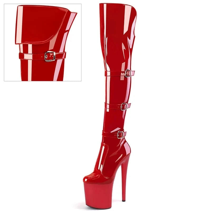Models New Style Platform 20cm Cross Dressing Strip Pole Dance Sexy Fetish Big Size Exotic Over The Knee Boots Sexy Fetish Party