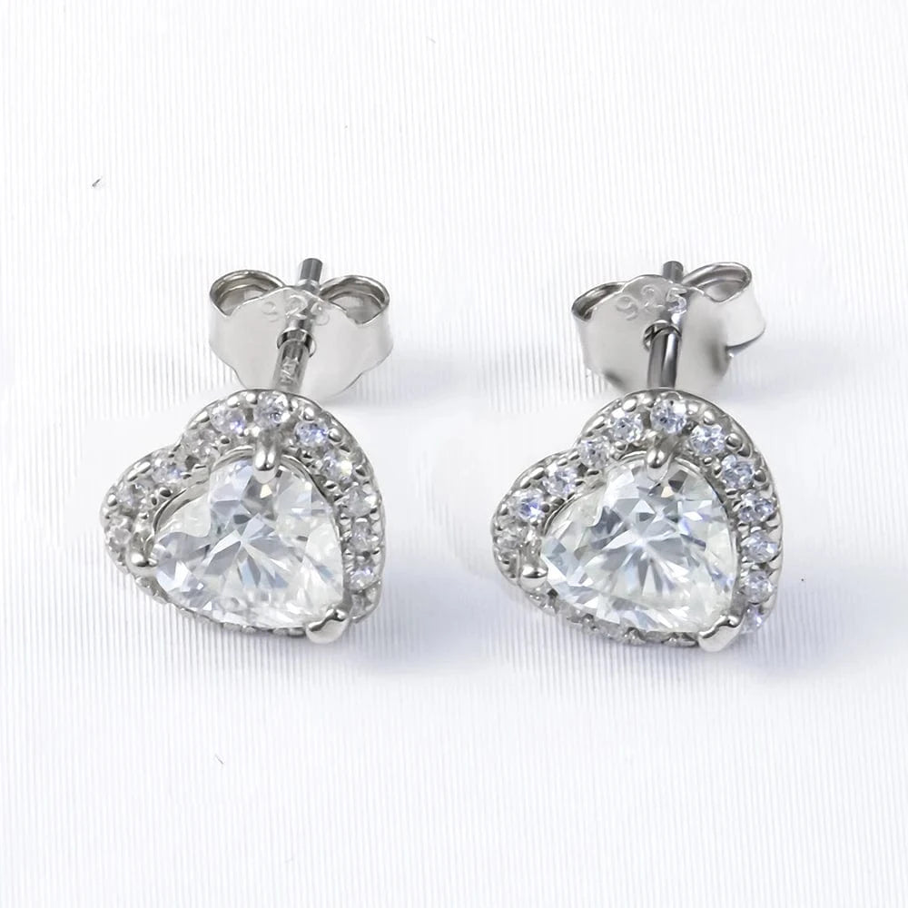 Moissanite Earring 925 Sterling Silver White VVS  Stud Moissanite Diamond Earring Jewelry