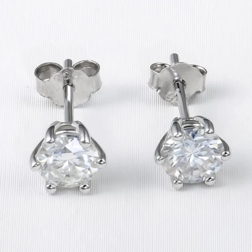 Moissanite Earring 925 Sterling Silver White VVS  Stud Moissanite Diamond Earring Jewelry