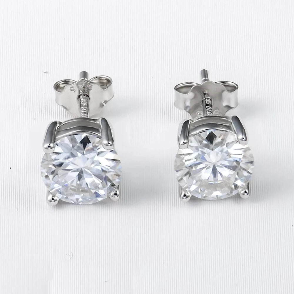 Moissanite Earring 925 Sterling Silver White VVS  Stud Moissanite Diamond Earring Jewelry