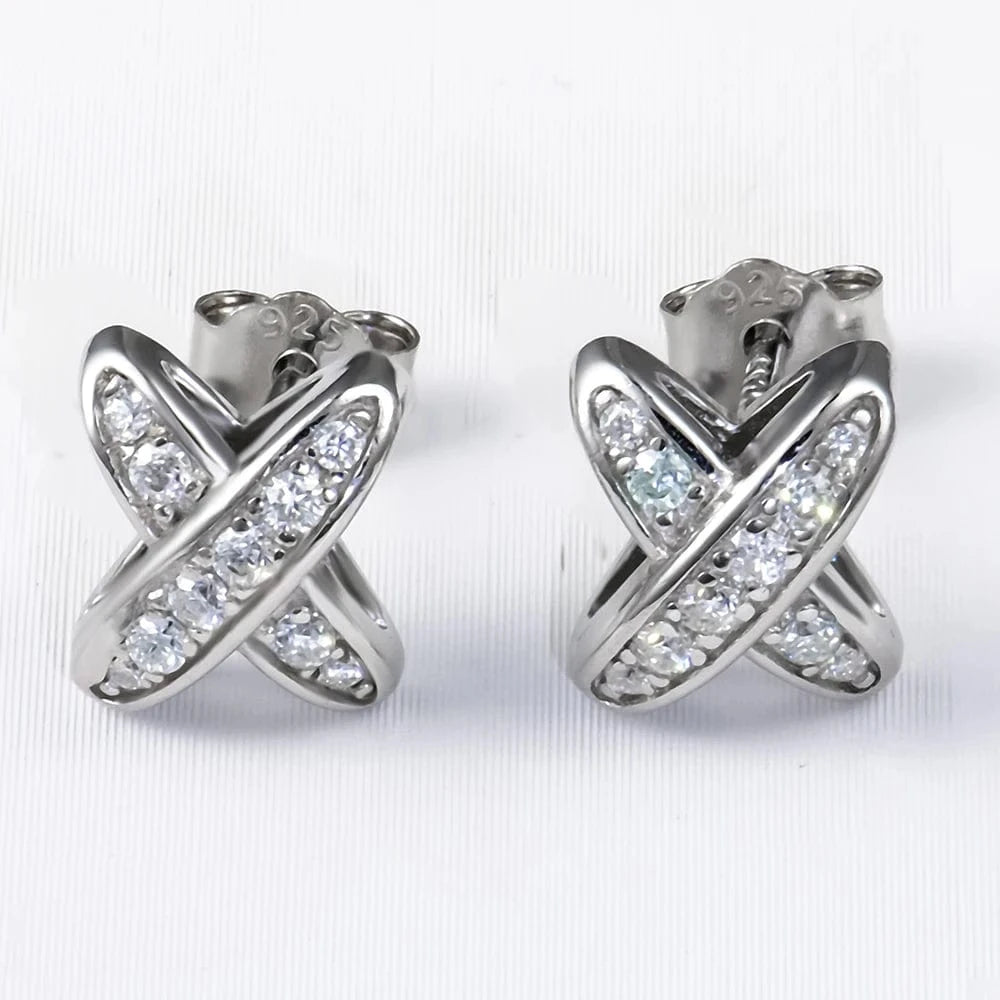 Moissanite Earring 925 Sterling Silver White VVS  Stud Moissanite Diamond Earring Jewelry