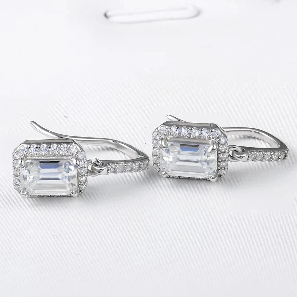 Moissanite Earring 925 Sterling Silver White VVS  Stud Moissanite Diamond Earring Jewelry