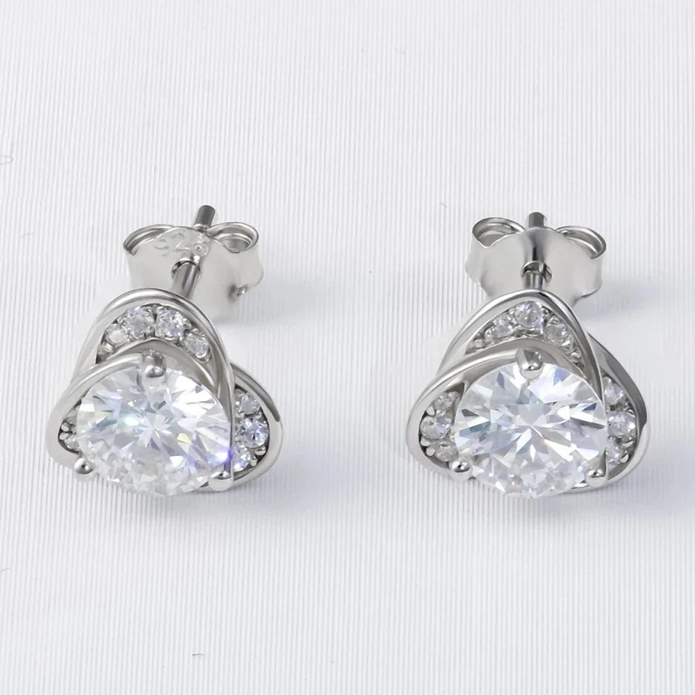 Moissanite Earring 925 Sterling Silver White VVS  Stud Moissanite Diamond Earring Jewelry