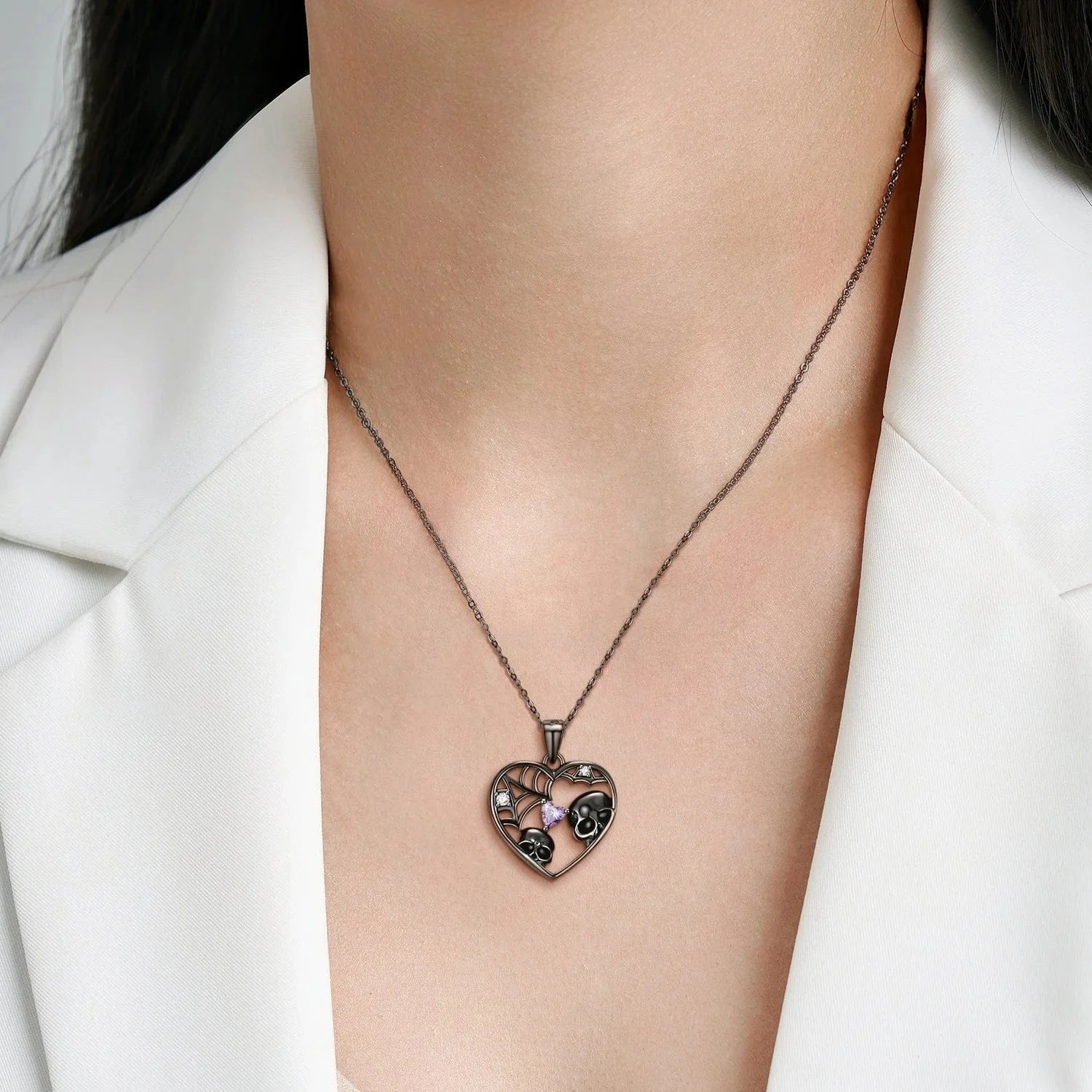 Moon Cat Skull and Lung Heart shape Pendants for Necklace Authentic 925 Sterling Silver Pendant for Women Fine Necklaces jewelry