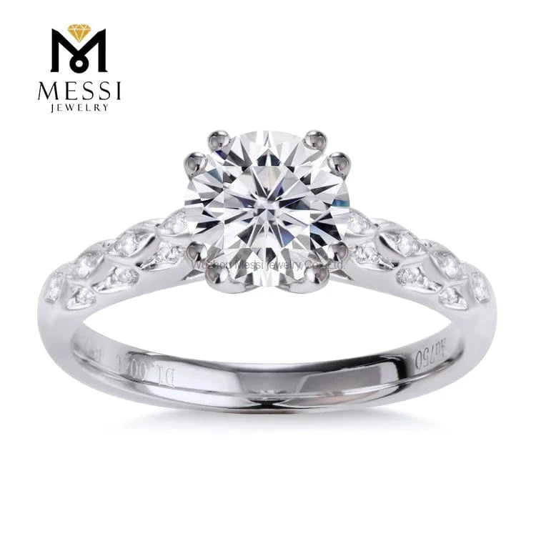 MS089 12# Messi 3days delivery woman gift engagement wedding jewelry stock 18k gold def moissanite ring on sale