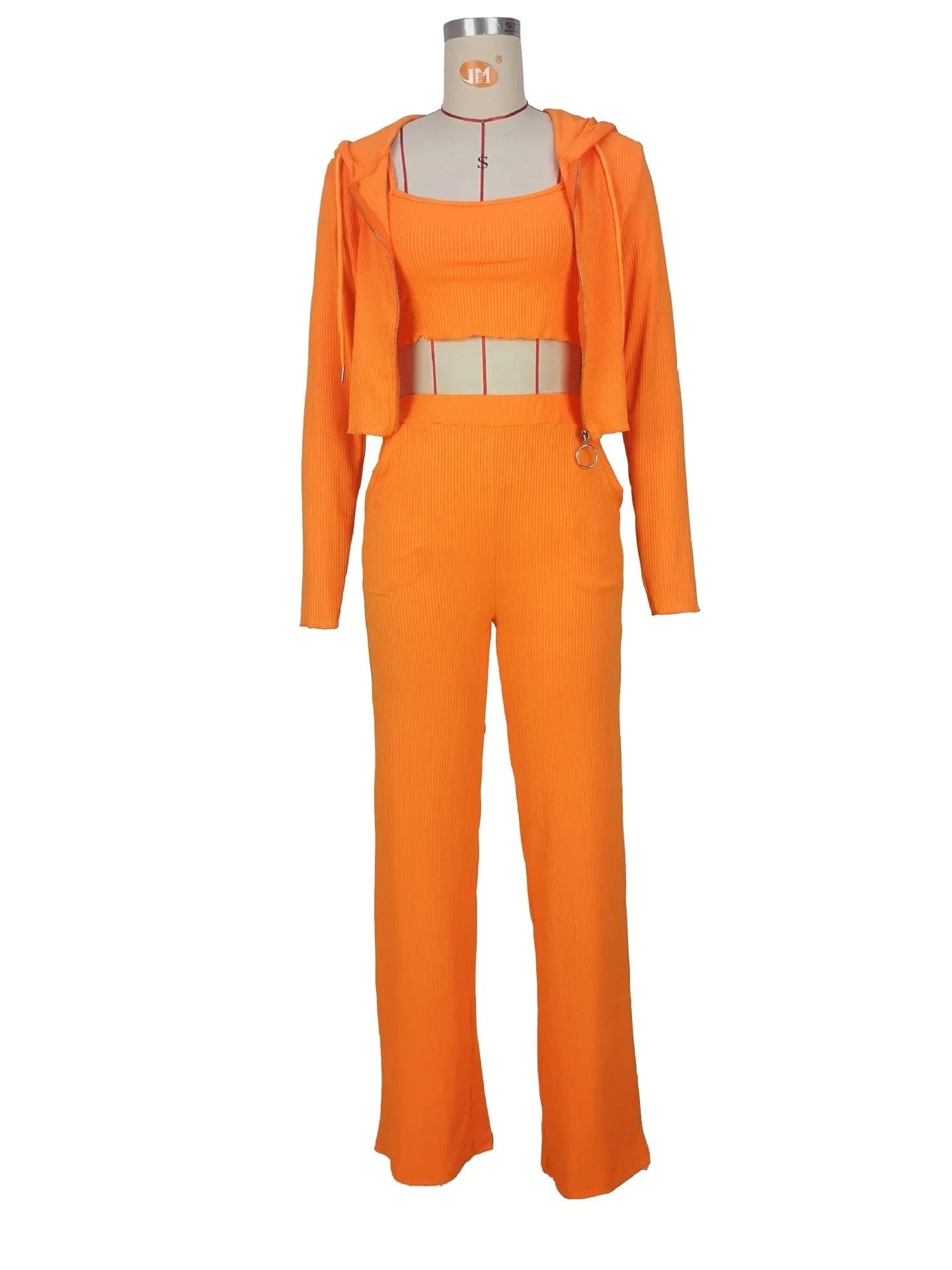 MS1877 Ready To Ship S-2xl Fall 2024 Boutique Hoodie Lounge Wear Ribbed Three Piece Pants Set