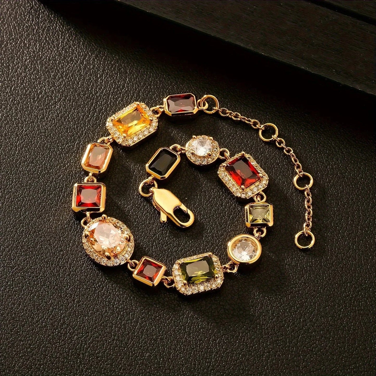 Multicolor CZ Rainbow Chain Choker 18K Gold Plated Multi Gems ZIRCON Jewelry Women 10mm Gold Colorful Gemstone Necklace for Men