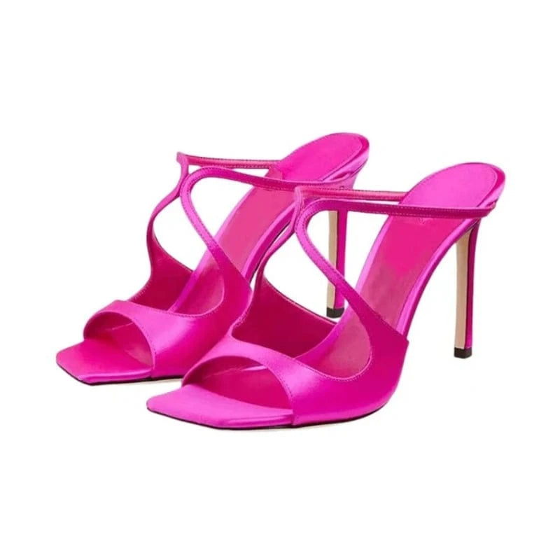 Muti-Color European Sexy Kitten Fashion Square Toe Sandals Heels for Ladies and Women