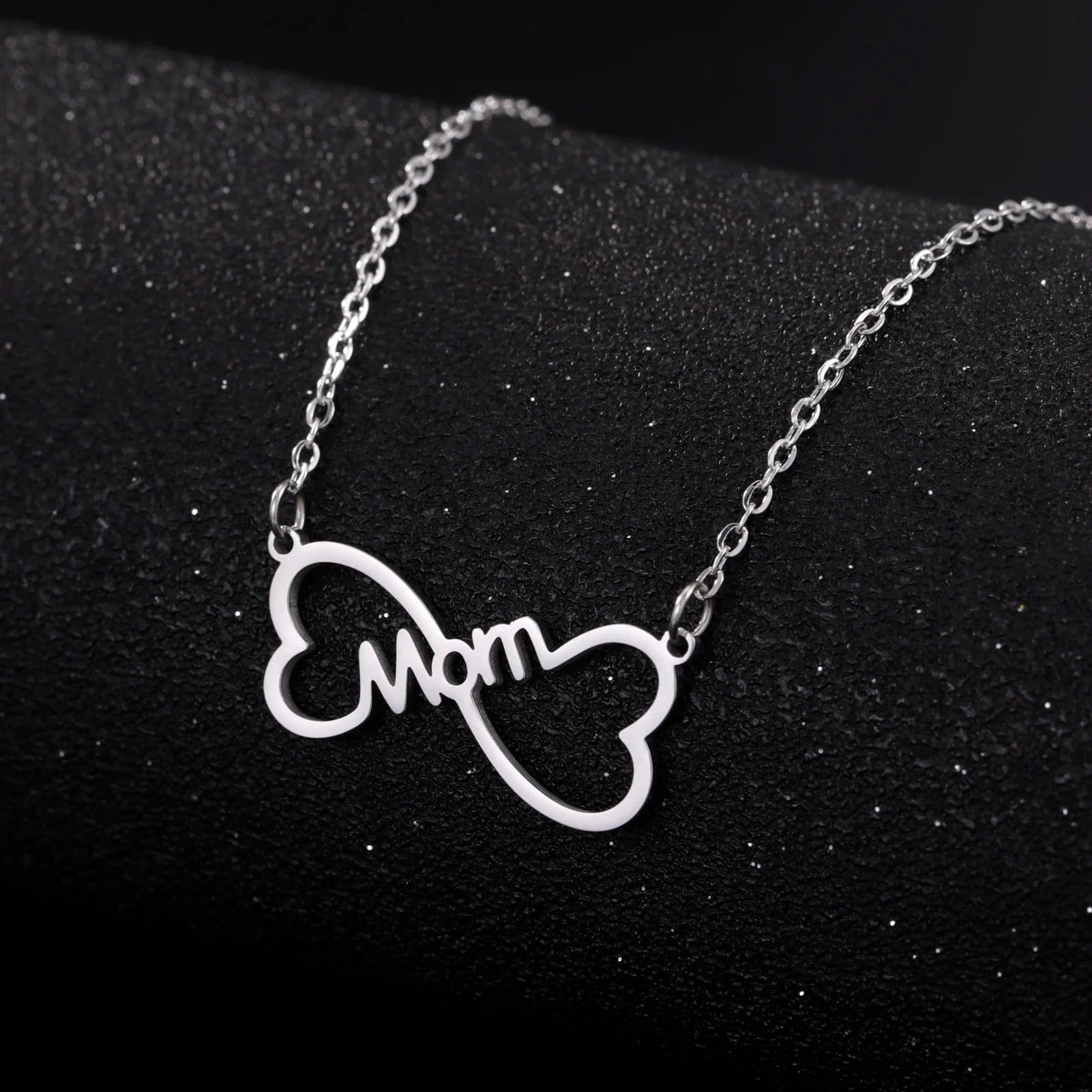 Myshape Mom Necklace Mother Kid Chain Family Heart Baby Gift for Woman Man Kid Child Pendant Stainless Steel Jewelry Fashion