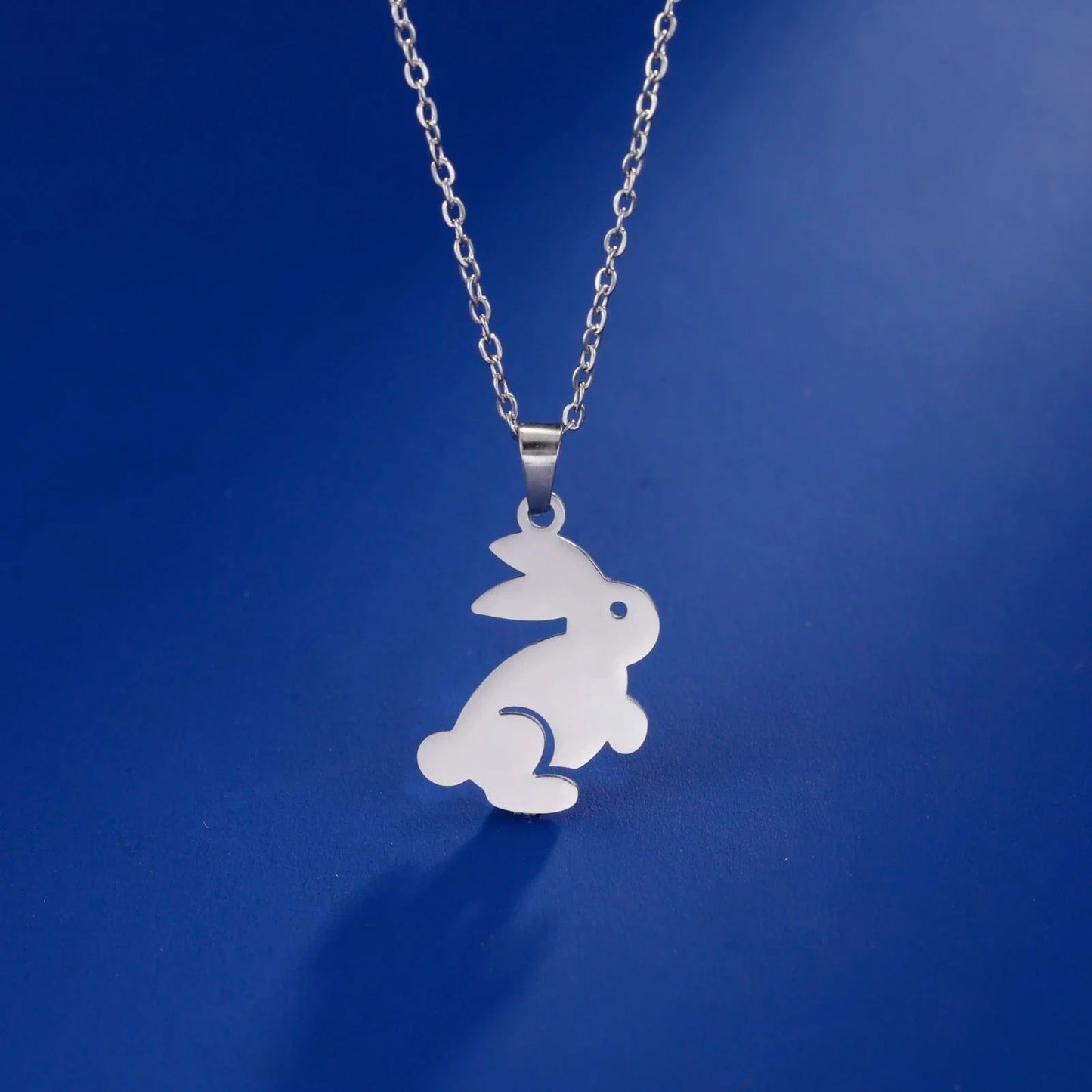 Myshape Stainless Steel Cute Animals Necklace for Women Girl Rabbit Pendants Chain Necklace Wholesale Party Trendy Jewelry Gift