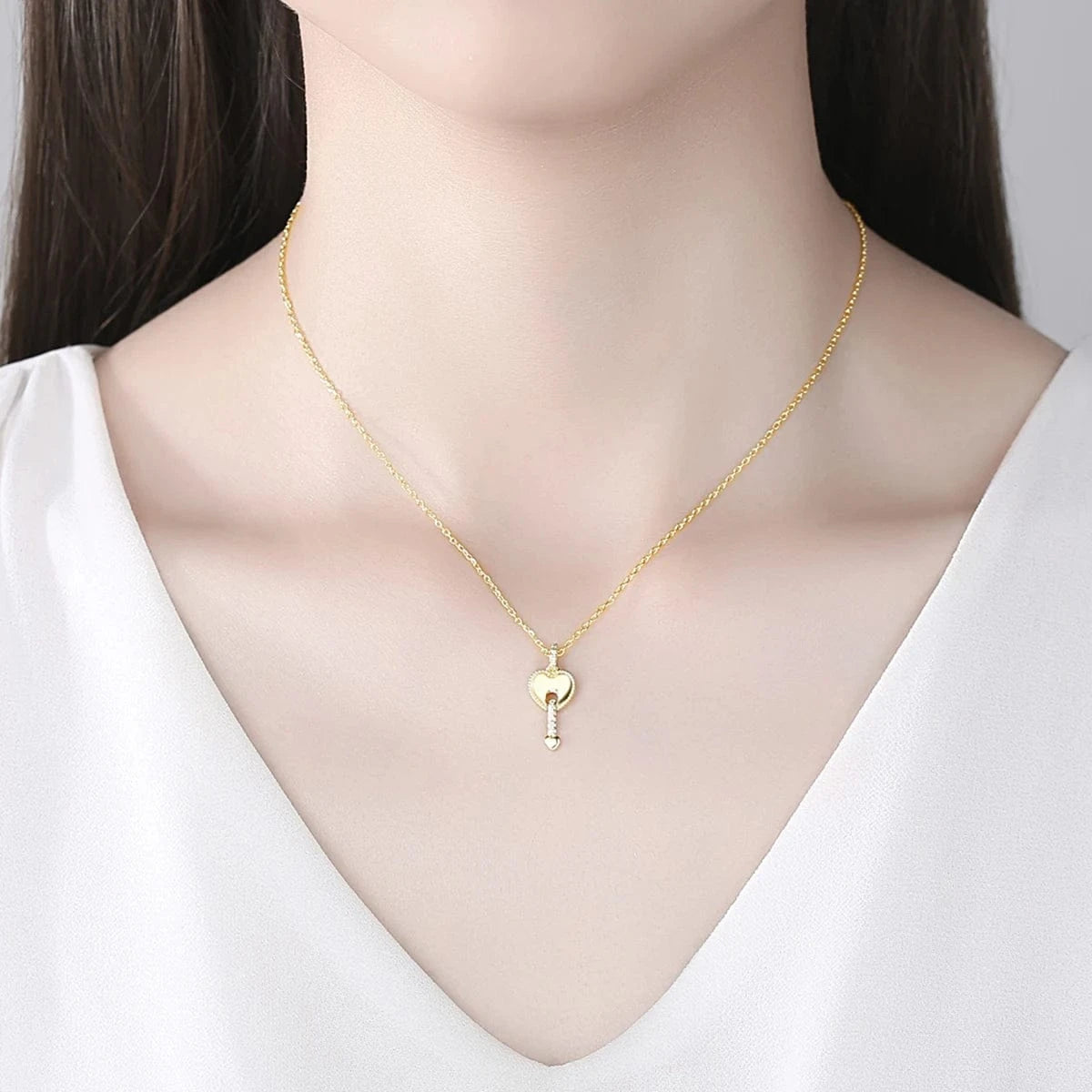 N20030310 LUOTEEMI Luxury Flower Zircon Necklace Women CZ Stone Gold Plated Jewellery Pendant Necklaces