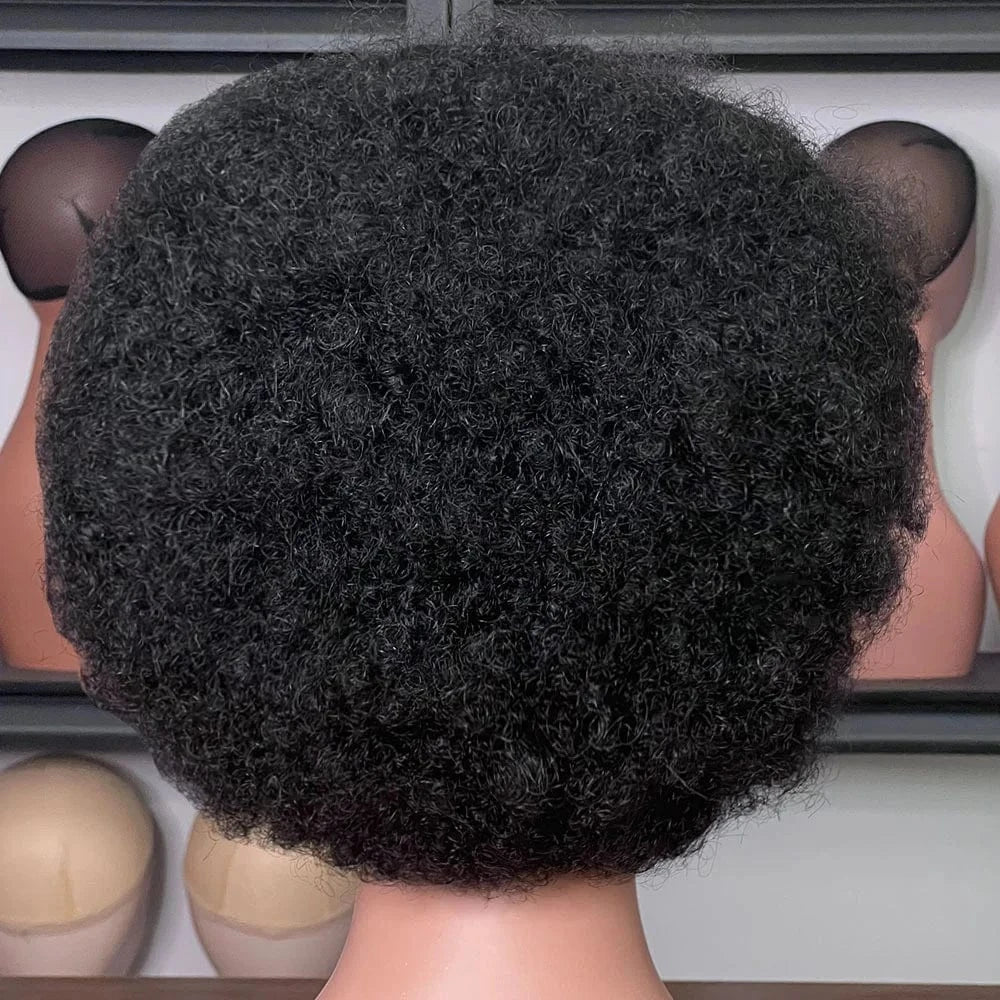 Natural Black# / 8 Inches Cheap braid hair front Perruque Short Pixie Cut Wig Natural Black 13x4 full frontal afro pixie wig For black Women
