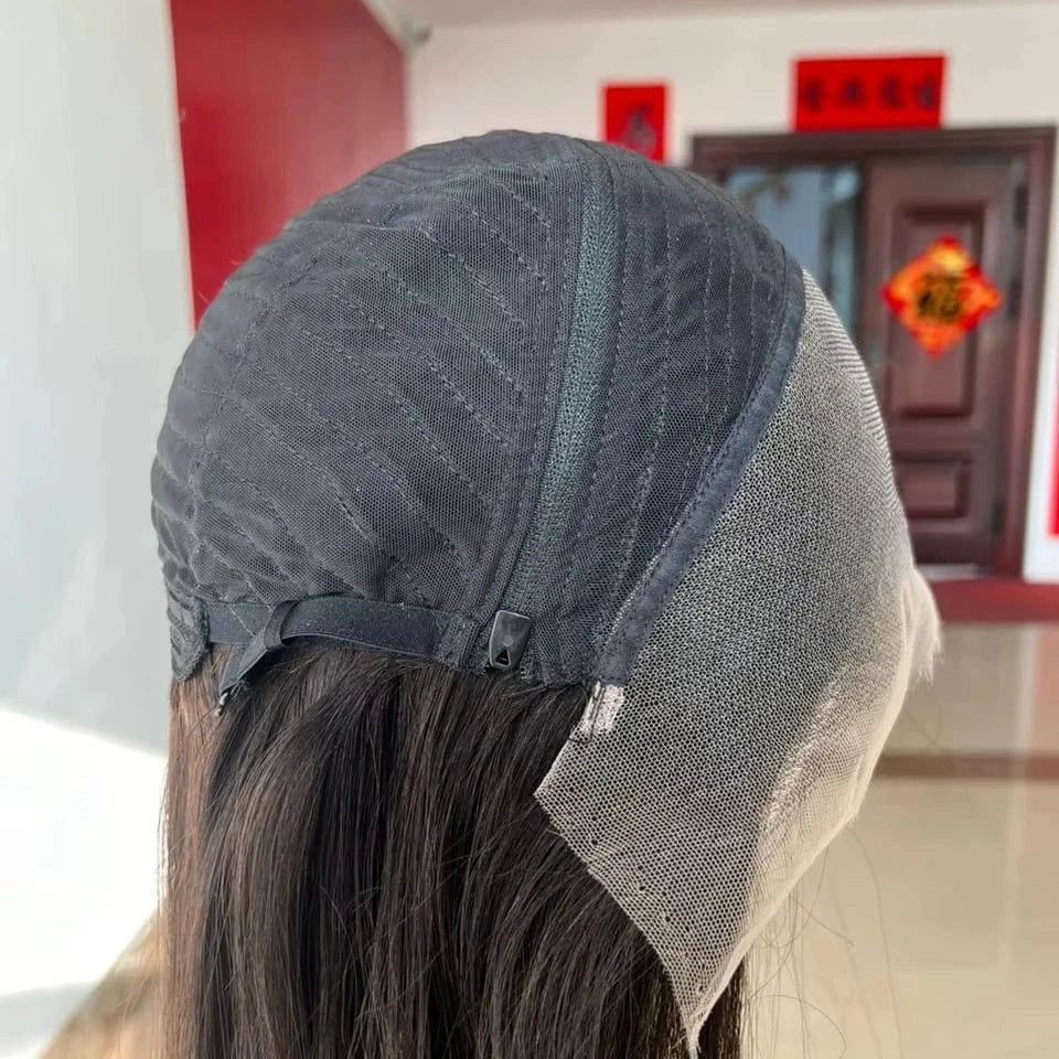 Natural color / 14 Inches Wholesale hd lace front zip wigs cuticle aligned human hair block zipper wigs With Replacements