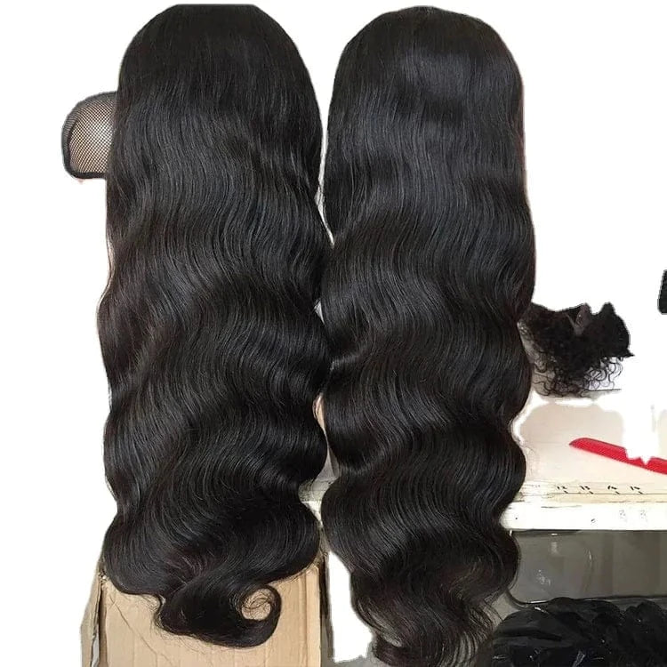 Natural Color / 22 Inches Double Drawn Body Wave 13x6 Transparent Lace Frontal Wigs Raw Vietnamese Virgin Cuticle Aligned Wigs Human Hair Lace Front Wigs