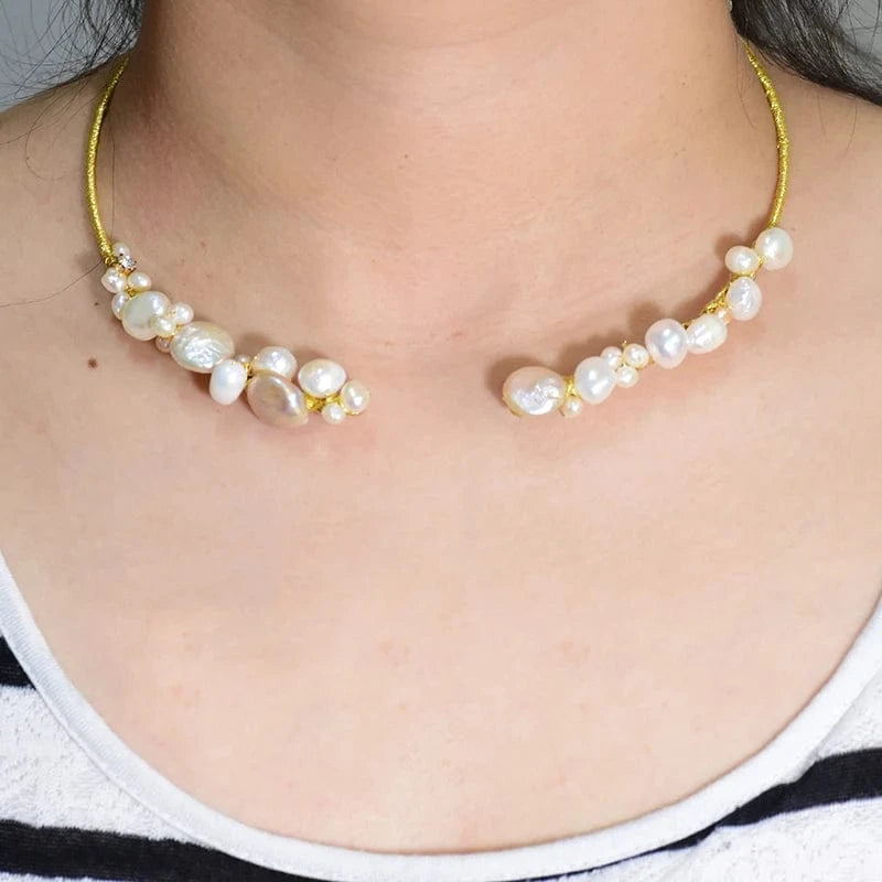 Natural Fresh Water Pearl Necklace For Women Girl Wedding Party Gift Handmade Jewelry