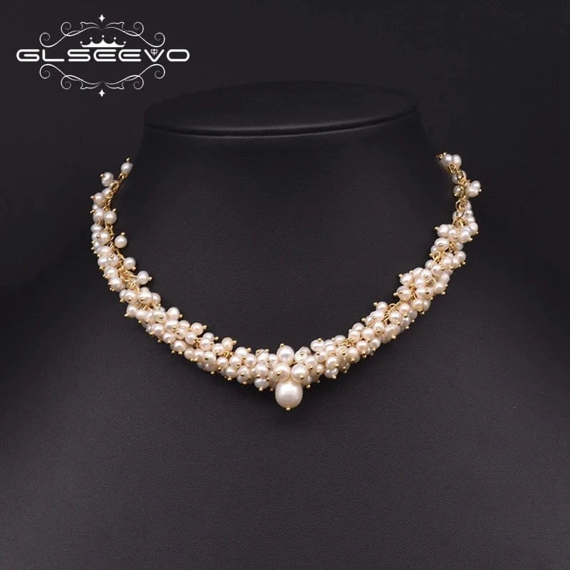 Natural Freshwater Pearl Charm Chokers Necklaces For Women Wedding Trendy Gift Designer Luxury Jewelry