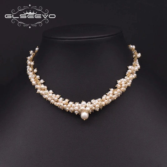 Natural Freshwater Pearl Charm Chokers Necklaces For Women Wedding Trendy Gift Designer Luxury Jewelry