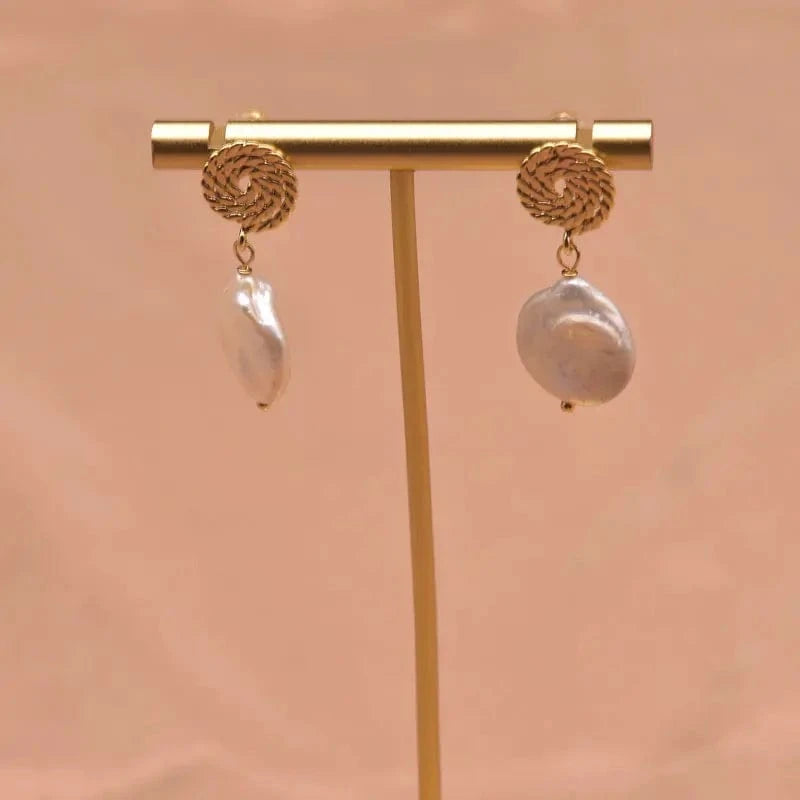 Natural Freshwater Pearl Drop Earrings For Women Bridal Baroque Statement Luxury Flower Dangle Earrings Fine Jewelry