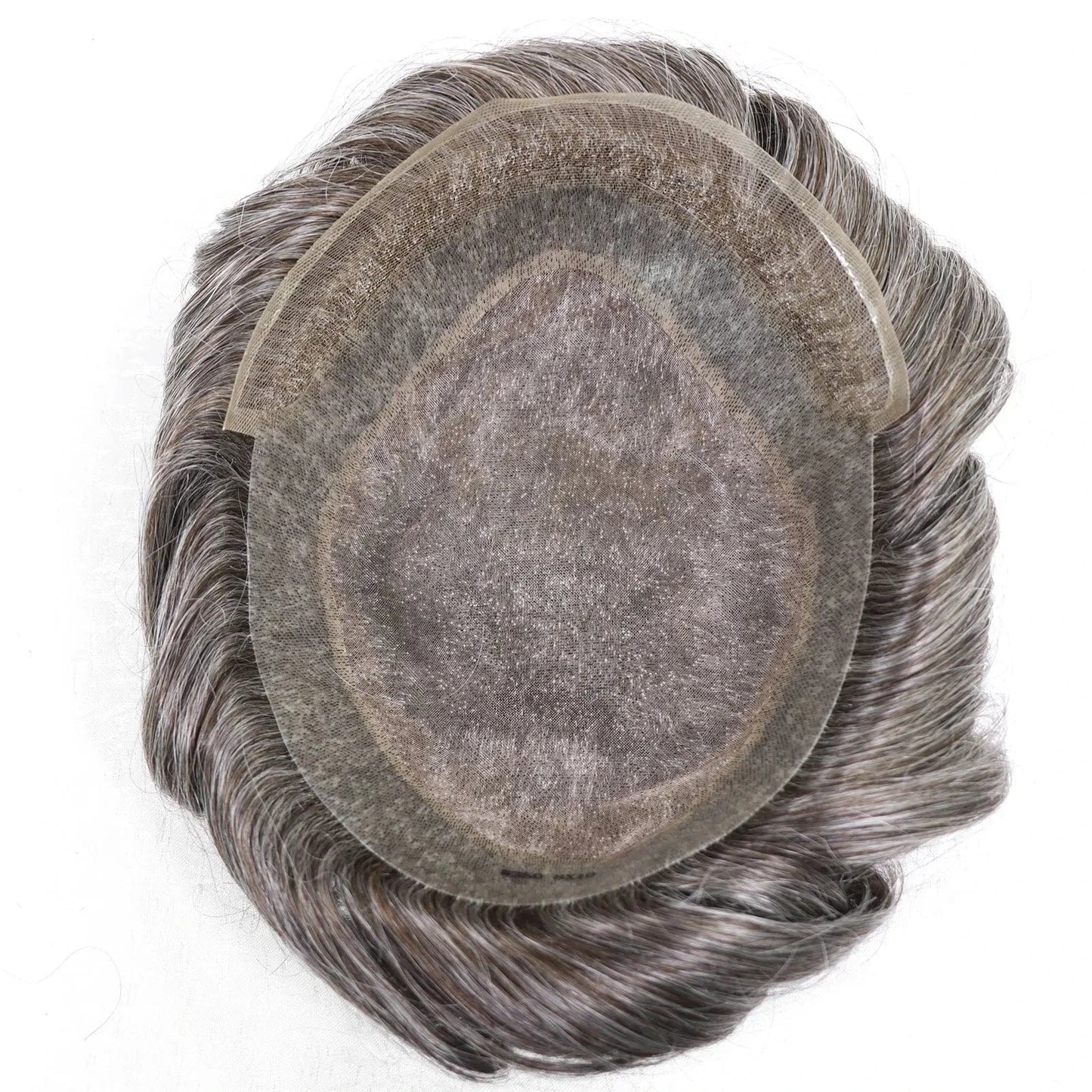 Natural Looking Hairline Male Hairpieces Front Lace Top Mono Around Pu100% Human Hair Toupee For Men