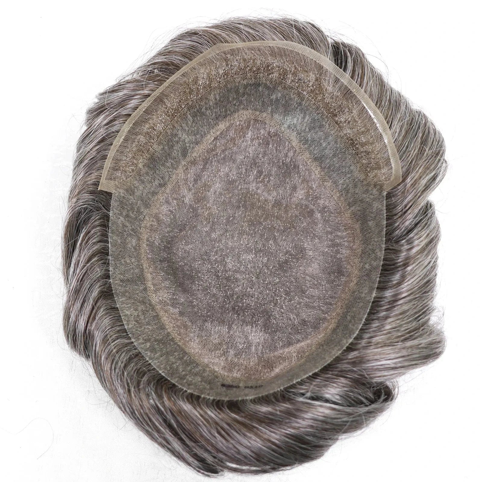 Natural Looking Hairline Male Hairpieces Front Lace Top Mono Around Pu100% Human Hair Toupee For Men