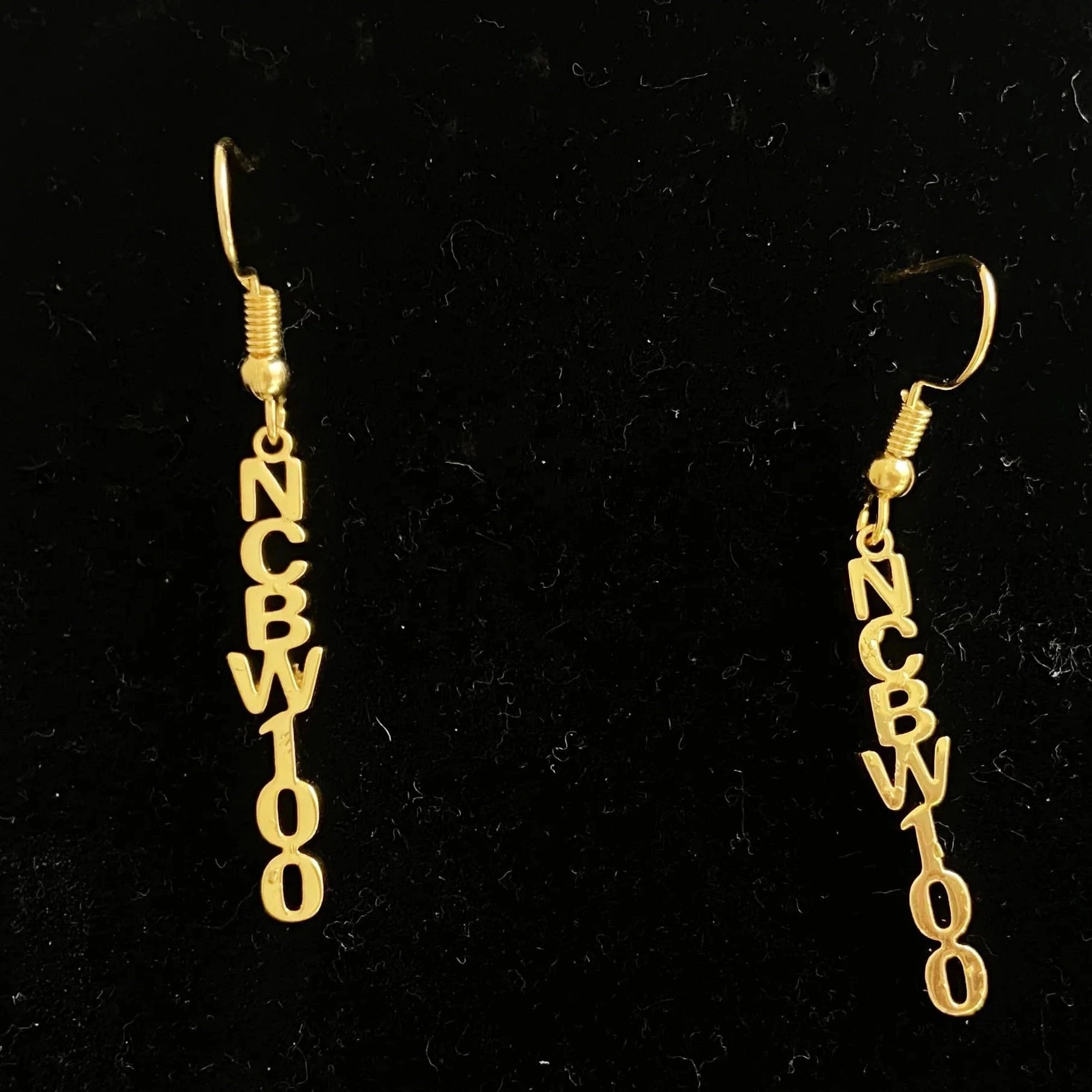 NCBW100 Letter Stainless Steel Gold Earring Necklace Vertical Alphabet Jewelry Set Hot-selling Gifts Jewelry