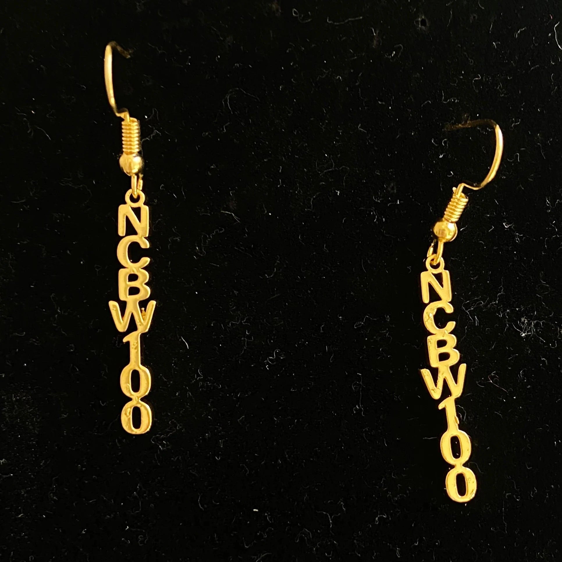 NCBW100 Letter Stainless Steel Gold Earring Necklace Vertical Alphabet Jewelry Set Hot-selling Gifts Jewelry