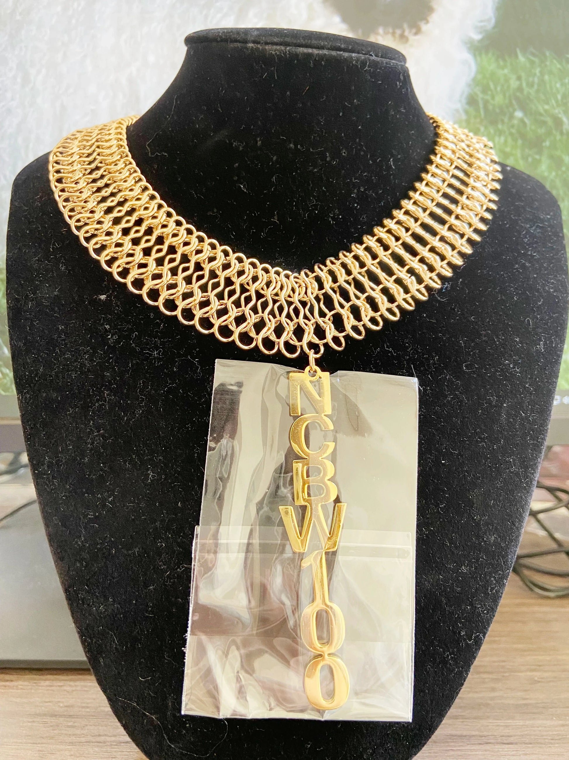 NCBW100 Letter Stainless Steel Gold Earring Necklace Vertical Alphabet Jewelry Set Hot-selling Gifts Jewelry