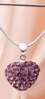 necklace / 16inches / 11 Wholesale Berry Small Heart WIth Crystal Diamond Drop Lady Pendant Necklace Party Gift For Girl