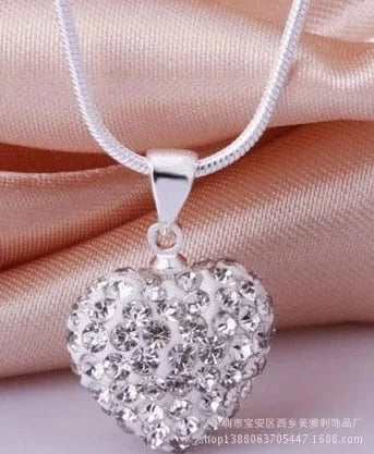 necklace / 16inches / X522-1 red Wholesale Berry Small Heart WIth Crystal Diamond Drop Lady Pendant Necklace Party Gift For Girl