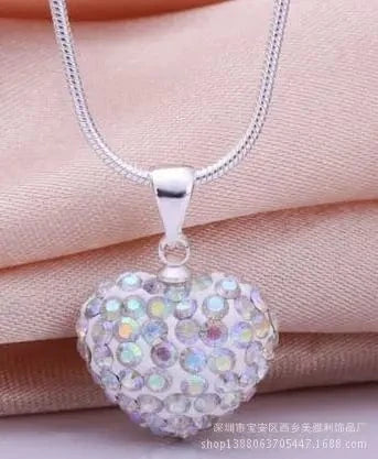 necklace / 16inches / X522-3 purple Wholesale Berry Small Heart WIth Crystal Diamond Drop Lady Pendant Necklace Party Gift For Girl