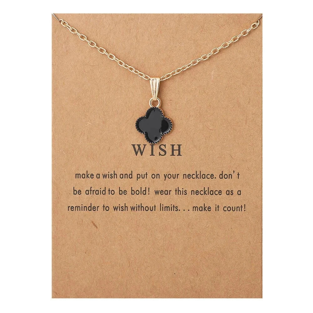 necklace / 6245-black Korean Necklace Gold Color Clover # Pendant Clavicle Chain Statement Necklace Women Girl