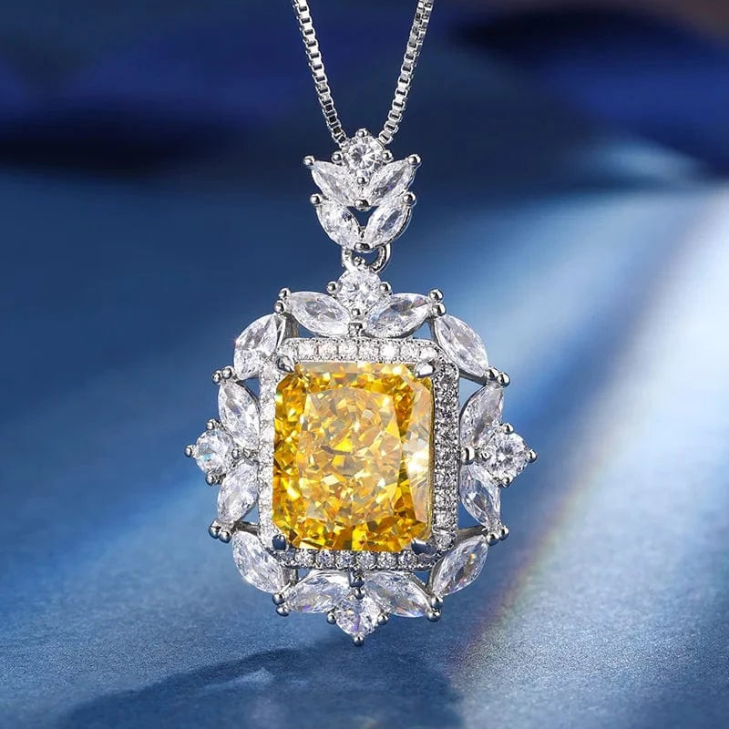 necklace EYIKA Fine Jewelry Set Yellow Bridal Wedding Party Jewelry Set Women's Wedding Party Fine Jewelry