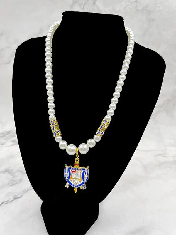 Necklace / K university women greek letter Sigma Gamma Rho sorority pendant multilayer imitation pearl bead necklace
