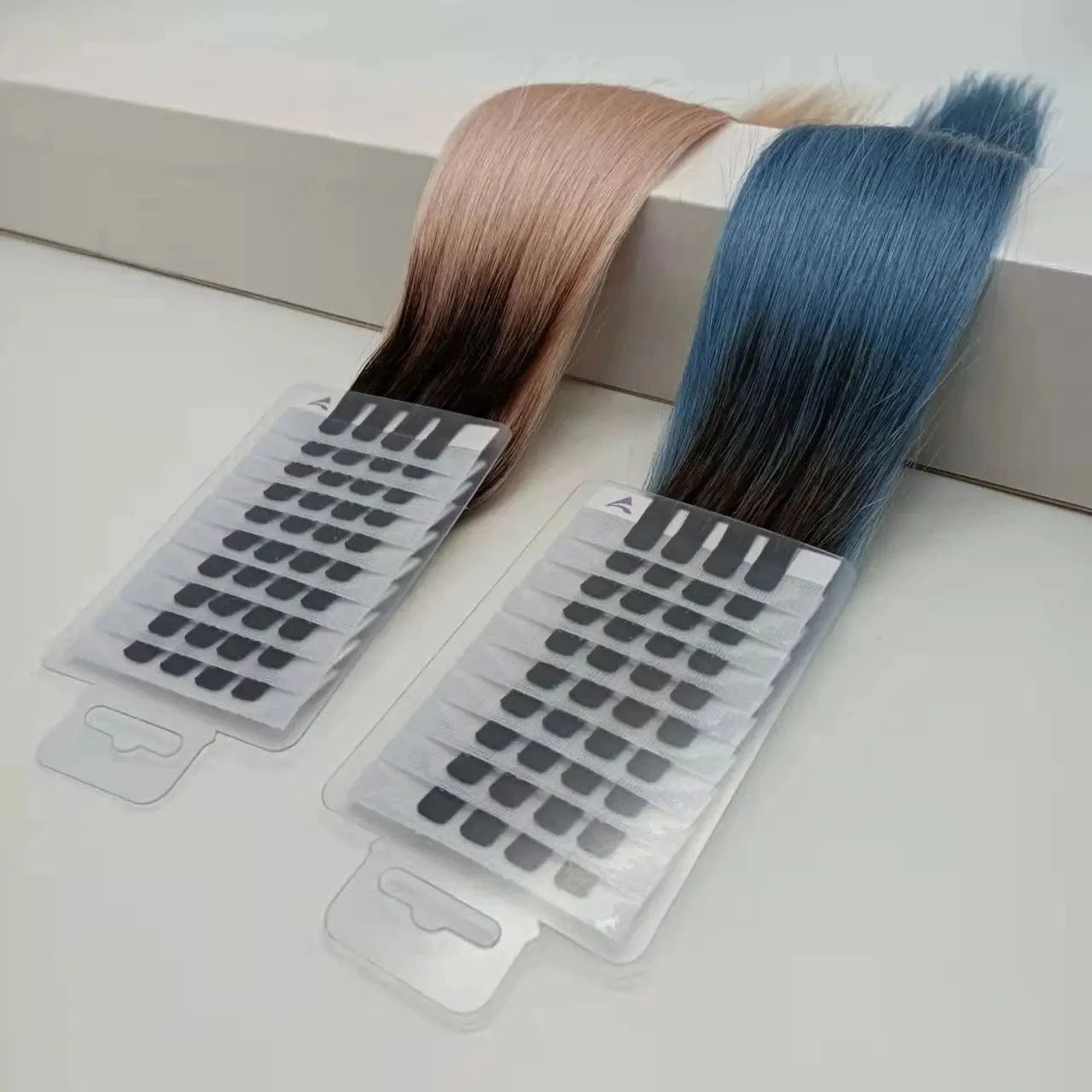 New 100% virgin human hair mini tape reused 3- 4 times ombre/balayage colour V light ultrasonic hair extensions for machine