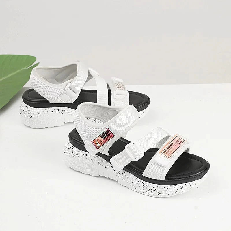 New 2023 summer models wholesale high quality heeled sandals women shoe sports beach chunky sneakers lady footwear