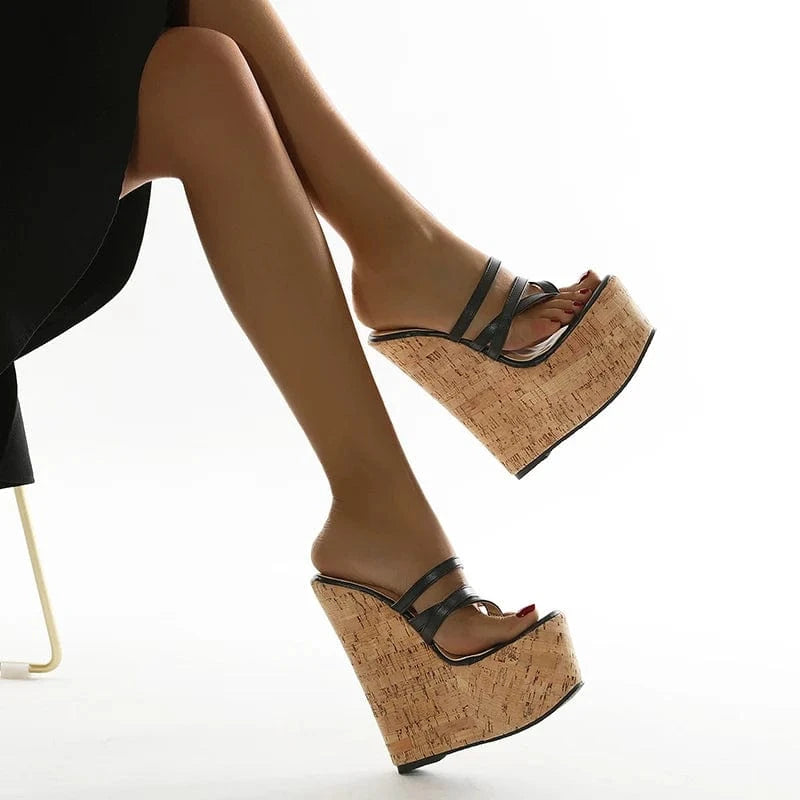 New 2024 Euro American fashion flip flop 16cm high heel slippers