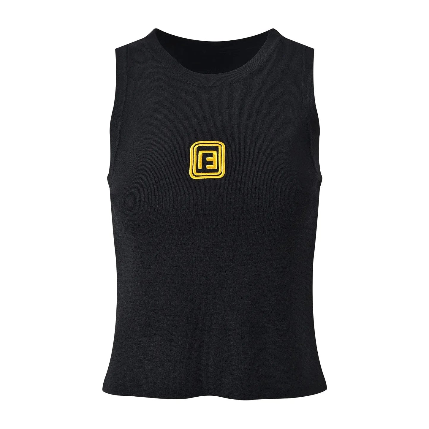 New Arrival 2024 Summer Lady Round Collar Sleeveless Tops Women Embroidery Pullover Slim Solid Knits Shirts