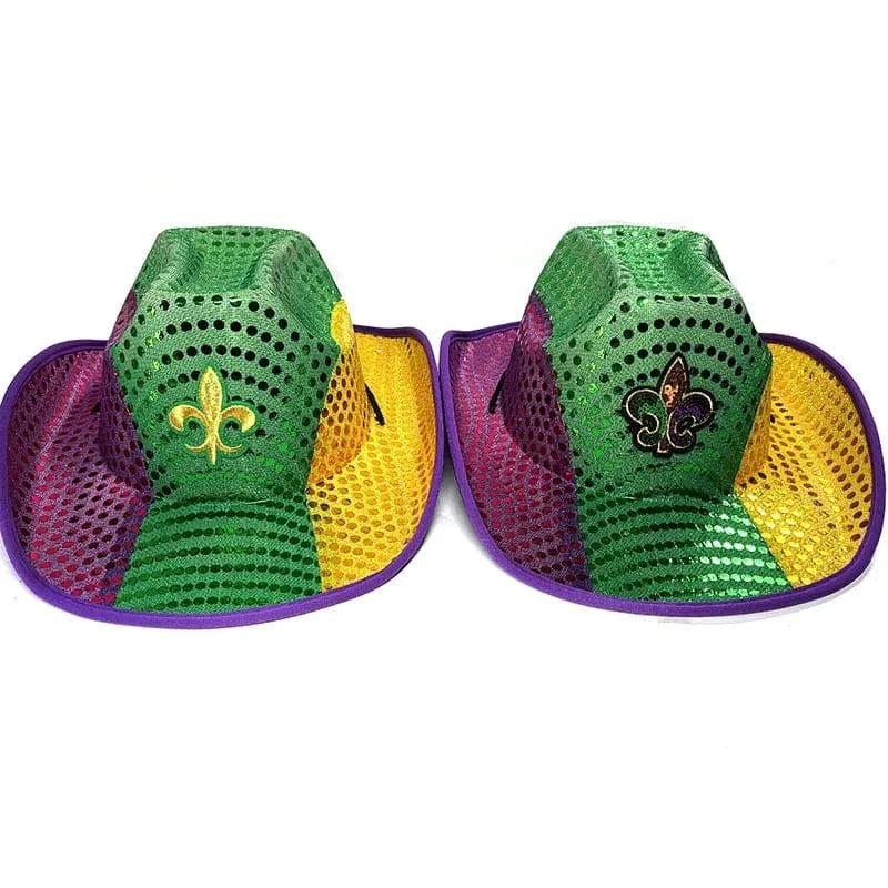 New arrival 2024 trend sequin style decorations mardi gras captain hat