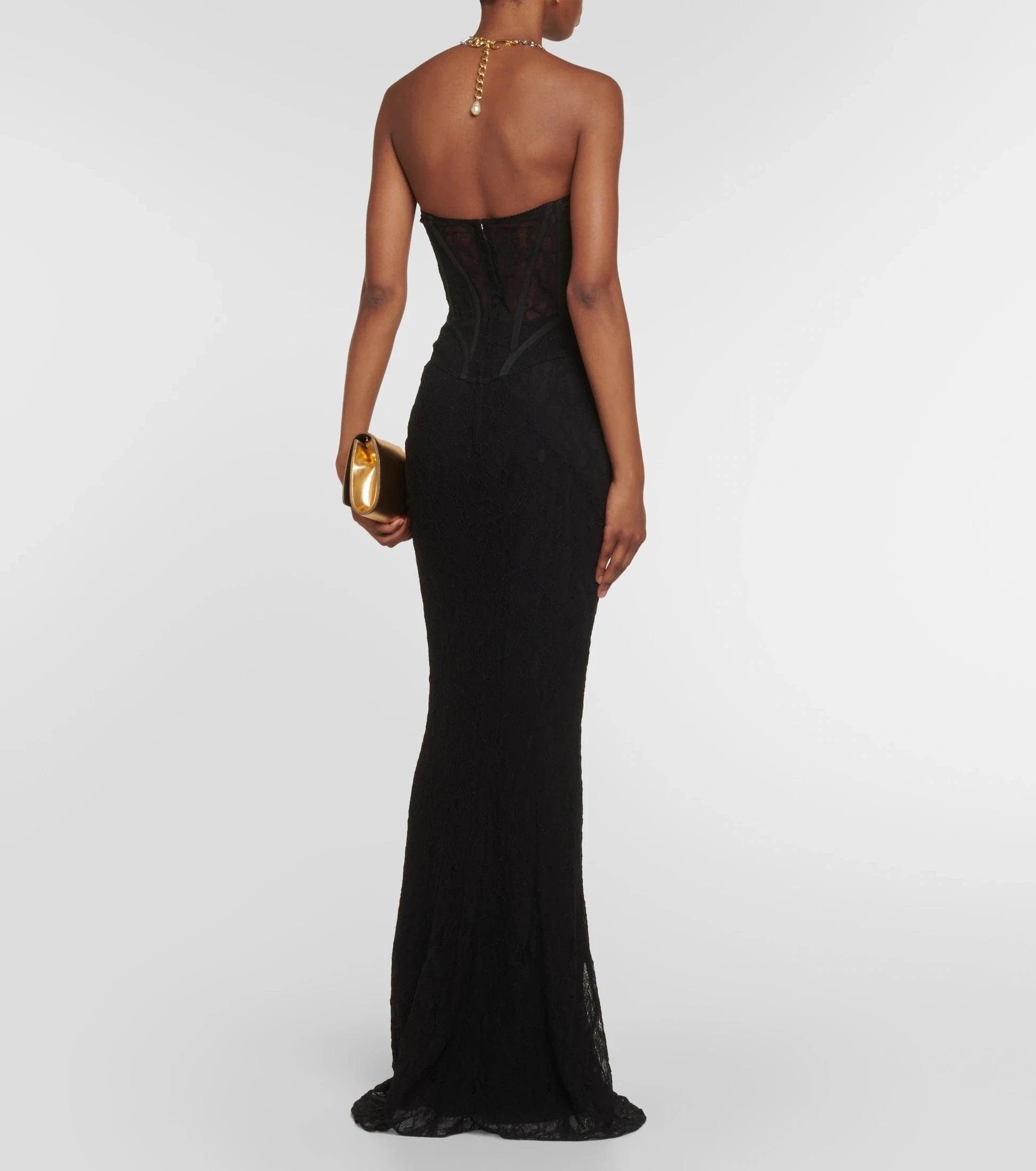 New Arrival 2024 Women's Sexy Bodycon Strapless Lace Two Piece Set Long Skirt