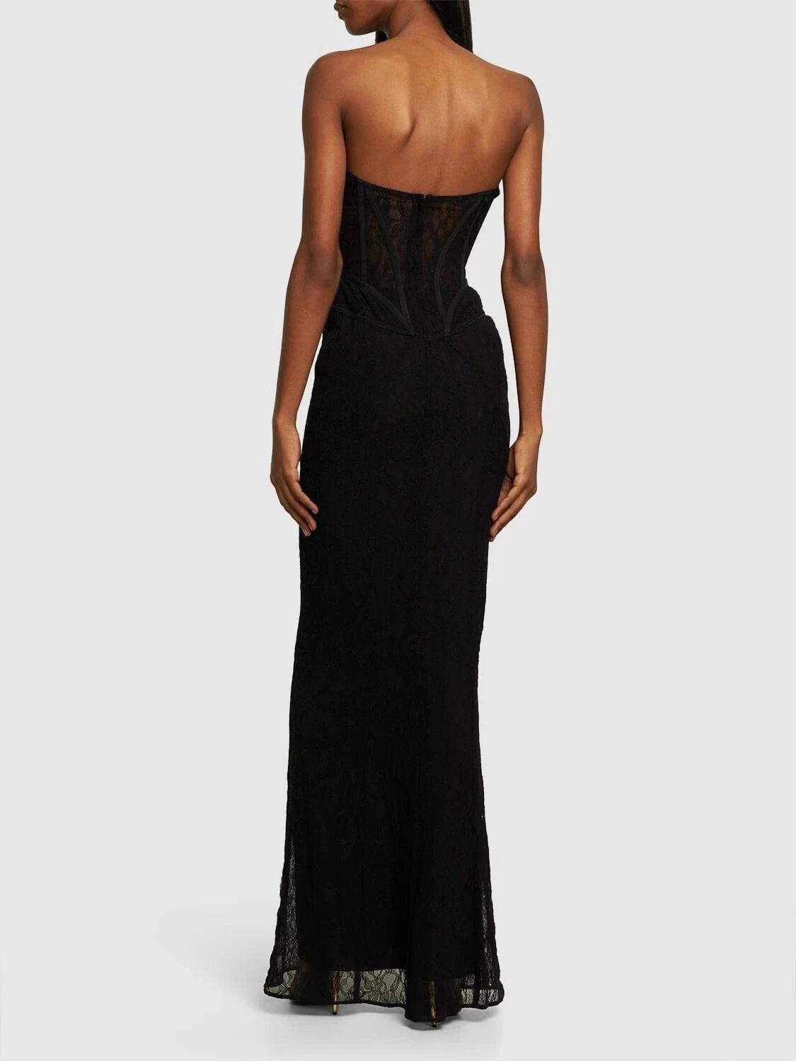 New Arrival 2024 Women's Sexy Bodycon Strapless Lace Two Piece Set Long Skirt