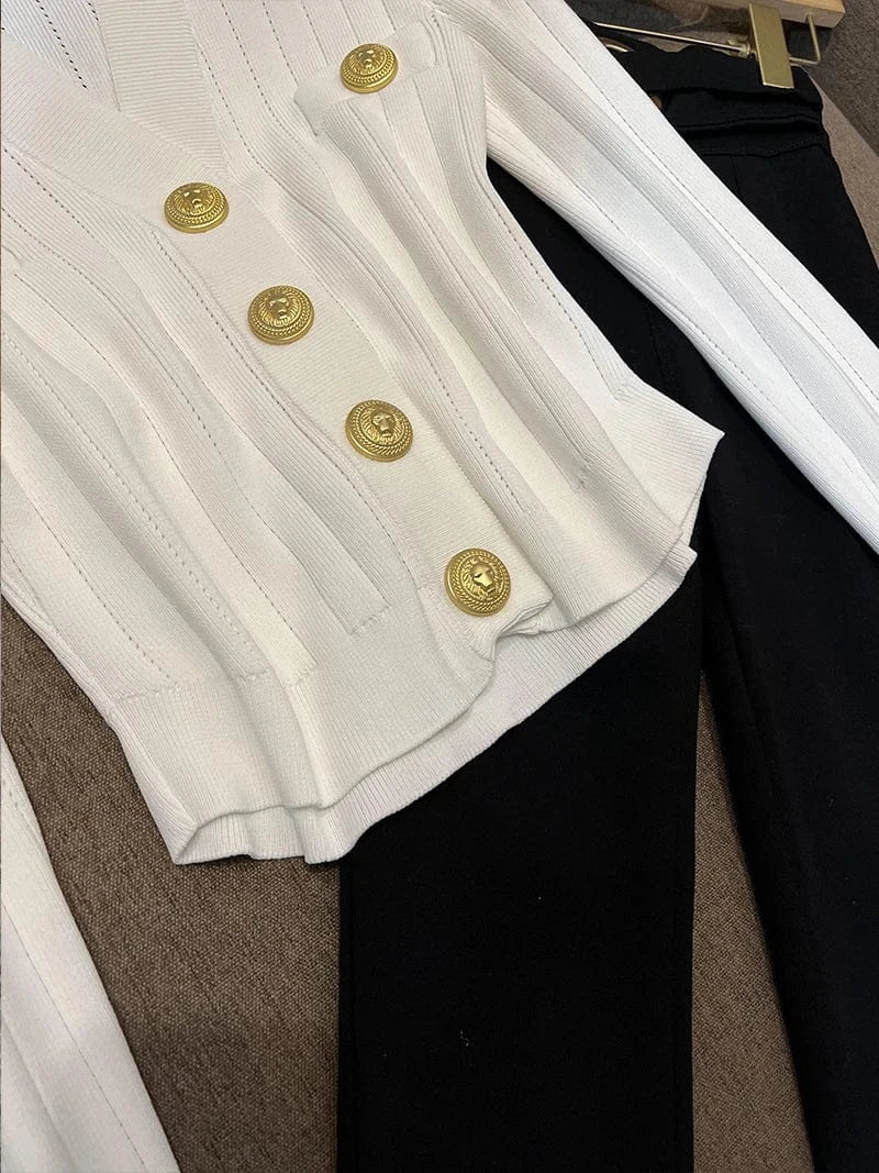 New Arrival All Match Solid Top V-neckline Fine Workmanship Single-breasted Long Sleeve Women Knit Cardigan