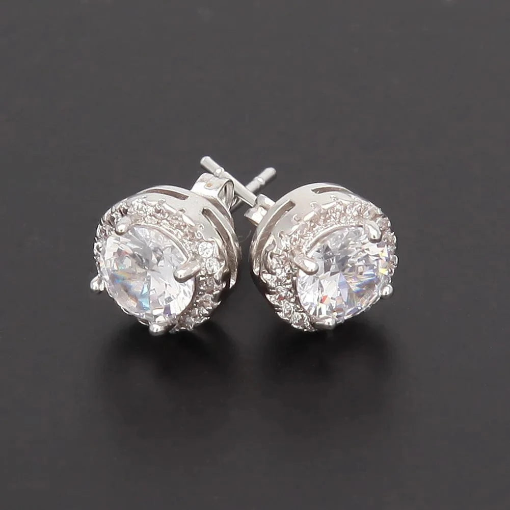 New Arrival Black CZ Earring AAA Clear Zirconia CZ Stud Earrings Women Men Rapper Jewelry