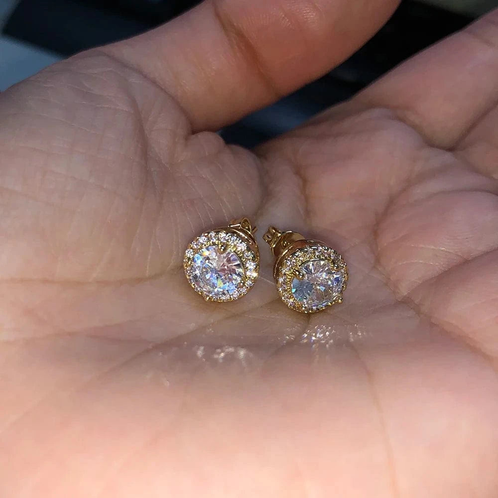 New Arrival Black CZ Earring AAA Clear Zirconia CZ Stud Earrings Women Men Rapper Jewelry